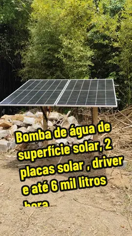 Bomba de água solar, 2 placas solar, driver solar, até 6 mil litros de água por hora, bomba de abastecimento de baixa pressão.