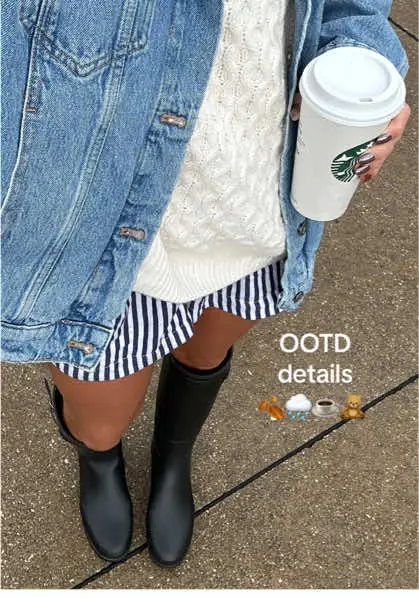 todays fit and where everything is from 🤍 #anthropologie #target #hunterboots #rainydays #fallfits #OOTD