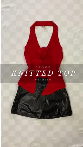 In love with this ♥️ Sexy Red Halter Top ♥️ #haltertop #sexytop #knittedtop #red #redtop #knitted #sleeveless #sleevelesstop 