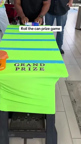 Roll the can prize game