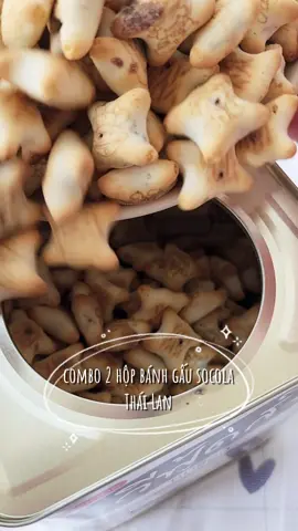 Combo 2 hộp bánh gấu nhân socola Thái Lan hộp thiếc vfood #unboxing #banhgauthailan #banhgausocola #banhgausocolavfoods #banhgausocolathailan 