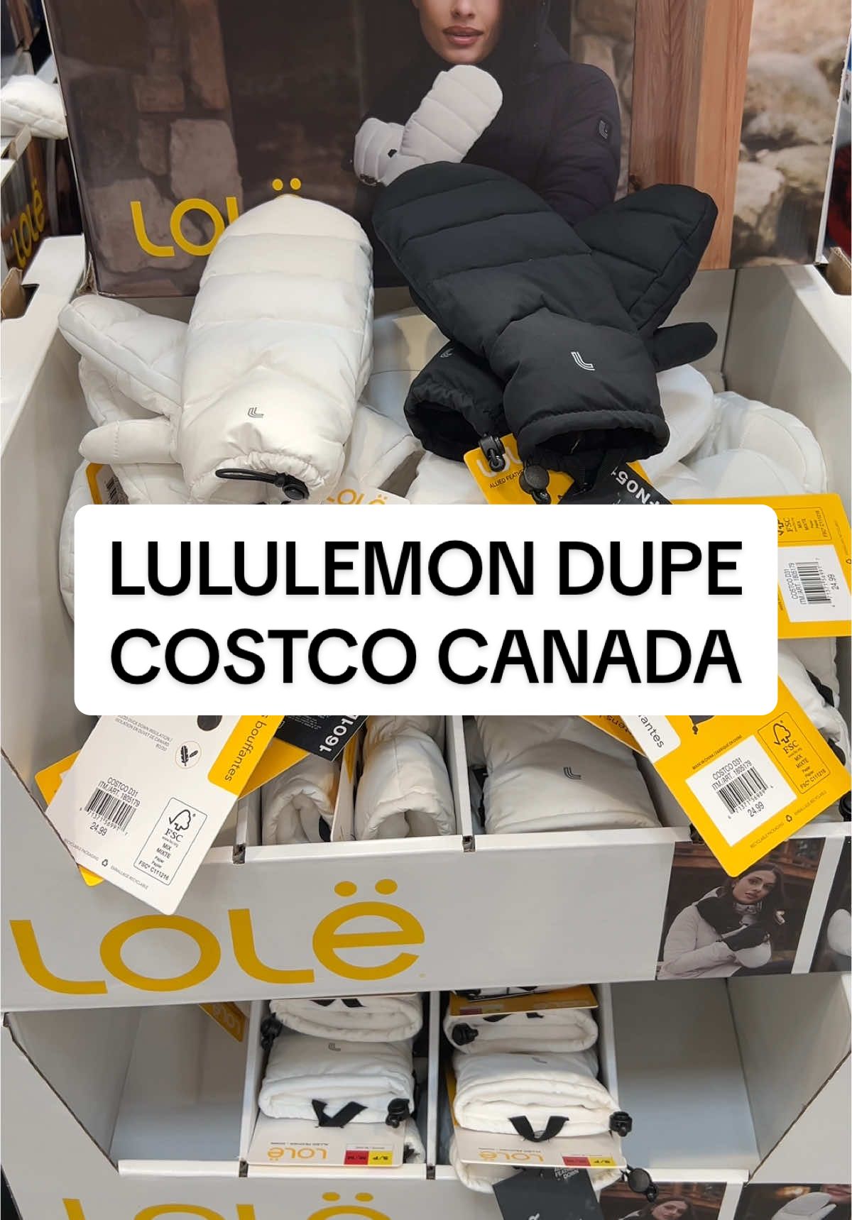 Here is another DUPE from Costco Canada - Lolë versus Lululemon PUFFER MITTENS. The materials are practically identical and you are saving A LOT of money if you buy them from Costco Canada.  Lolë Puffer Mittens:  - Duck down - Allied Feather & Down Insulation (80/20)   - Grip patches on fingers and thumb - Elasticized opening  - Super soft fleece lining @Costco Wholesale @Lolë #costcocanada #costcofinds #lululemon #dupes #clothing #toronto #treasurehunt 