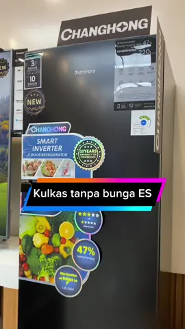 Kulkas tanpa bunga ES dengan kapasitas 220L #changhong #changhongindonesia #kulkas2pintu 