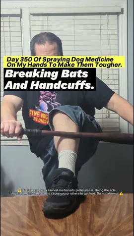 Day 350 Of Spraying Dog Medicine On My Hands To Make Them Tougher. Breaking Bats And Handcuffs. #dogmedicine #ironfist #martialarts #boxing #toughhandspray  #dogspray #softhands #asmr #oddlysatisfying #skincareroutine #guypunchingrocks #fistofthedogmedicine #fyp