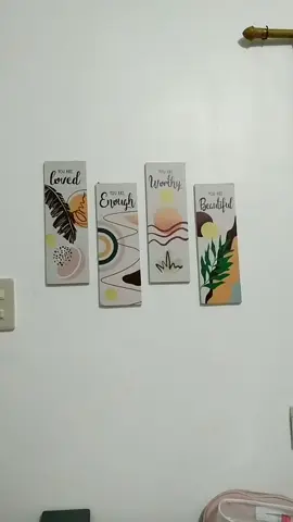 4 pcs combination of wall wooden hanging decoration  #minitabaqueñangvlogger #walldecoration #woodendecoration #4pcscombinationstaypositiveword 