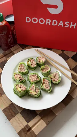 BANG BANG TUNA CUCUMBER ROLL 🥒 Using @Afterpay AuNZ for my order on @DoorDash Australia. High protein, low calorie party platter idea for everyone to enjoy! Using Afterpay makes ordering from DoorDash super convenient by paying it in 4 interest-free installments over 6 weeks! #AD #afterpayit #afterpay