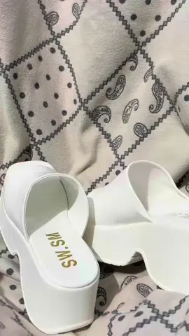 8cm Sandals For Women Non-Slip Wedge Chunky High Heels  #sandals #whitesandals #fyp #fypシ #fyangpbb #fyangie #foryou #foryoupage #foryourpage #fypage 