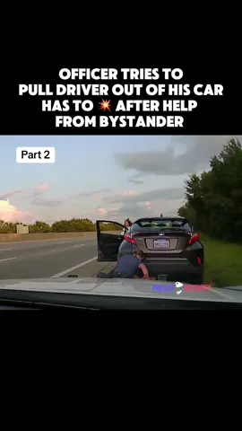 Part 2 | Officer tries to pull man out of his car but ends up needing to 💥 suspect #police #policebodycamvideos #policeofficer #policeoftiktok 