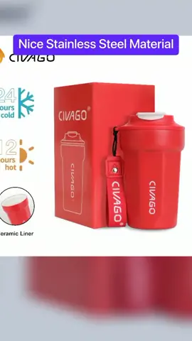 Civago（13oz）Ceramic liner Stainless Steel Coffee Mug With Lid Vacuum Flask Hot And Cold Tumbler Price dropped to just ₱326.37!#foryoupage 