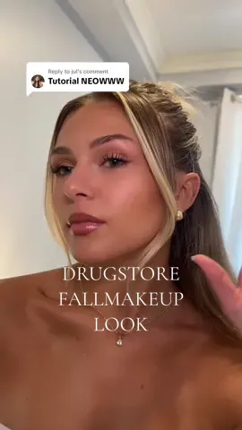 Replying to @jul my fall drugstore makeup look 💌 #fallmakeup #easymakeuptutorial #makeupforoilyskin #drugstoremakeup #drugstoremakeupfavorites  @byoma hydrating serum @loréal paris usa true match w hyaluronic acid foundation and lip liner @Maybelline NY instant age rewind concealer and fit me concealer , express brow pencil , eyeliner and gloss! @Morphe Cosmetics blush @Physicians Formula butter glow and bronzer @VELOUR LASHES & BEAUTY lash curler @Polite Society Beauty VIP palette and mascara