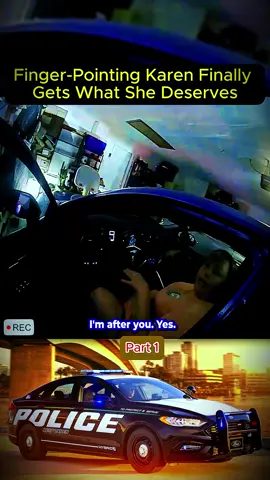 Finger-Pointing Karen Finally Gets What She Deserves #copsoftiktok #cops #police #bodycam #copsontiktok