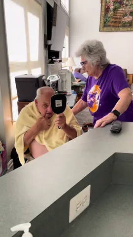 “All done” 🤣😭✂️ #grandparentsoftiktok #jockandbelle #fypシ゚viral #laugh #grandparents #funny #cryinglaughing #lovebirds #haircut #grandma #grandpa 