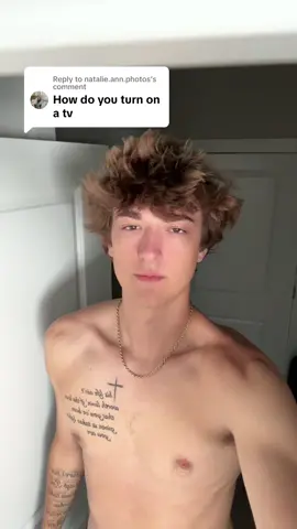 Replying to @natalie.ann.photos This is how you turn on a TV on whem you’re 6’11‼️ #fyp #viral 