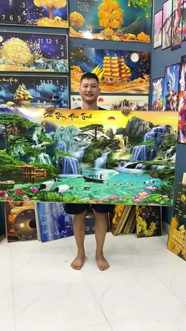 Tranh tráng gương Sơn Thuỷ Hữu Tình  #TranhINHouse #tranhsonthuyhuutinh #sonthuyhuutinh #tranhtrangguong 