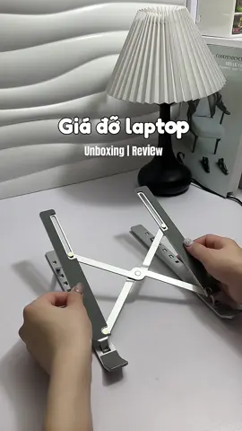 Từ khi có cái giá đỡ laptop này thấy bàn gọn hơn hẳn, với gấp lại nhỏ họn dễ mang theo luônn 🛒💕 #giadolaptop #unboxing  #review #fyp #macbook 