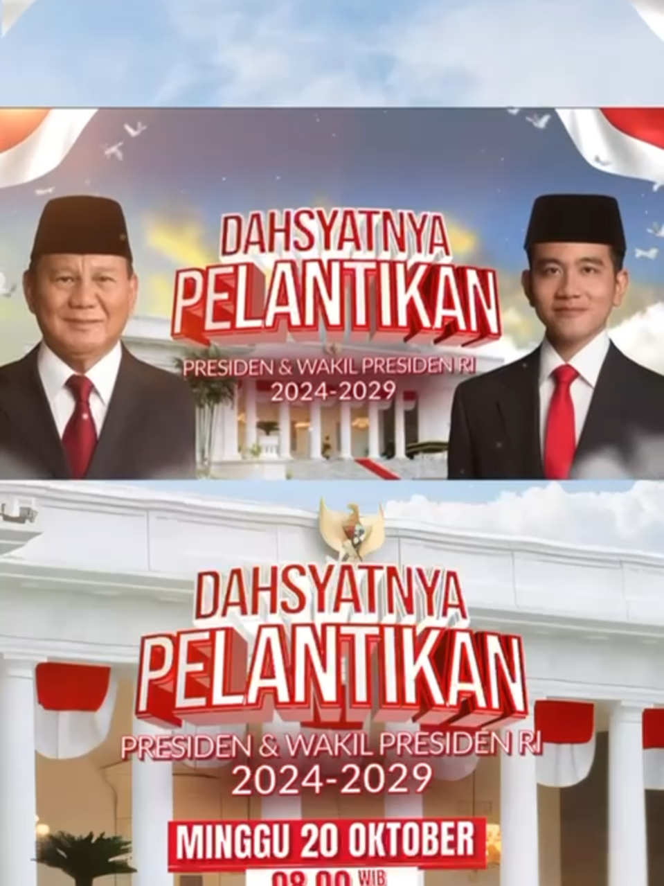 Saatnya mengukir sejarah baru! Menuju pelantikan Presiden dan Wakil Presiden mari kita satukan visi dan misi demi Indonesia yang lebih baik. Saksikan Dahsyatnya Pelantikan Presiden dan Wakil Presiden Republik Indonesia Tahun 2024-2029 Minggu, 20 Oktober pukul 08.00 WIB LIVE hanya di RCTI #pelantikanpresidendanwakilpresidenRI