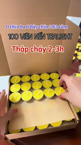 Đèn nến Tealight. Đèn cầy nhỏ thắp cháy 2-3h. 1 hộp 100 viên. @NếnBơTuệBản#đènnếnbơTuệBản #nếnbơcúngdường #đènnếnbơ 