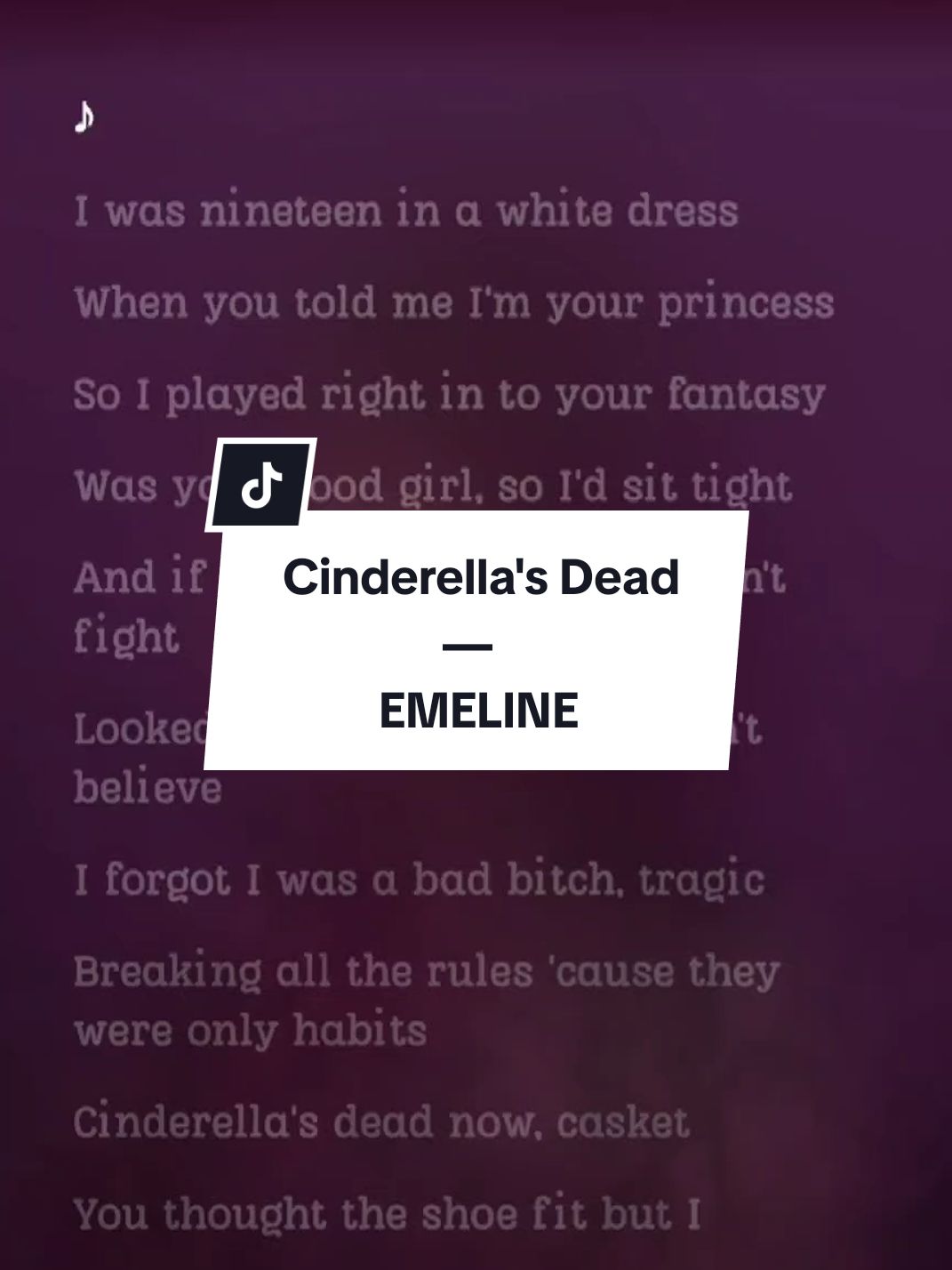 Cinderella's Dead - EMELINE #songlyrics #fypシ #fyp #foryoupage #foryourpage #foryou #cinderella #cinderellasdead 