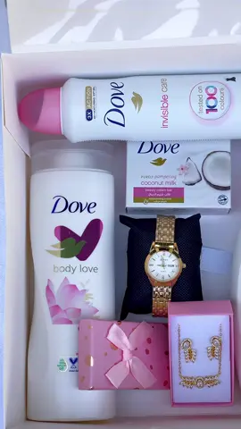 For her gift 🎁  Hand bag 👜 Wristwatch ⌚️ Necklace and earring  Dove skincare product 🧴🧼🛁 Packaging 🎁 #gift #giftideas #giftwrapping #giftsforher #forher #forhergift #giftpackage #birthday #birthdaygirl #birthdaygift 