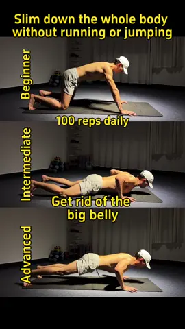 🏃‍♂️If you'd like to support my work, you're welcome to check out my Ko-Fi page (link in bio). Your encouragement means a lot to me!🏃‍♀️ 💪 Slim down the whole body without running or jumping. 100 reps daily. Get rid of the big belly. From Beginner to Advanced. #homefitness #homeworkout #bellyfat #absworkout 