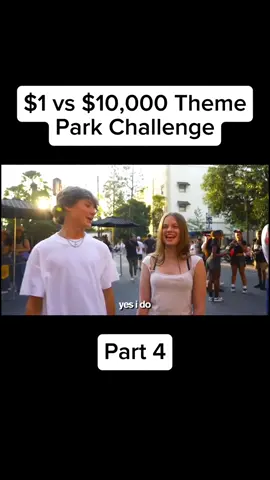 Part 4 - $1 vs $10,000 Theme Park Challenge #foryou #foryoupage #challenge #mydaughter 