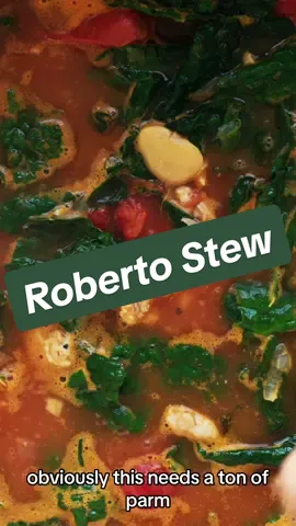 Roberto Stew… When I say this is the only recipe you will want this #soupseason, BELIEVE me… comes together FAST and so much flavor!  (Adapted from recipe that can be found by searching Roberto Stew in The New Yorker by Helen Rosner)  Ingredients: Olive oil 1 yellow onion diced 2 cloves garlic minced Salt 1 lb sausage (I tend to do 50/50 blend hot italian and sweet) 28-oz. canned tomatoes (diced, crushed, or whole just not pureed. I only buy Mutti brand) 1 14-oz. can of beans of any type (I used gigante) 4 cups stock (Favorite brand is Imagine Organics) 1 bunch dinosaur kale torn off center stem and roughly torn up Cracked black pepper 1 C. Parmesan-Reggiano (+ 1 parm rind if you have it) Lemon #dinner #easydinner #Recipe #EasyRecipe #healthy #healthydinner #healthyrecipes #stew #soup #so#soupseasonisuponusoupseasonishere #cozy #cozyathome #yummy #yummydinner #delicious #robertostew #newyorker #nyc #newyorkermagazine #sausage #tomato #kale #beans #broth #health #healing #warming #fallrecipes #cozyfall #cozyfood #comfort #comfortfood #fyp #fyppppppppppppppppppppppppppppppppppp #tomatostew 