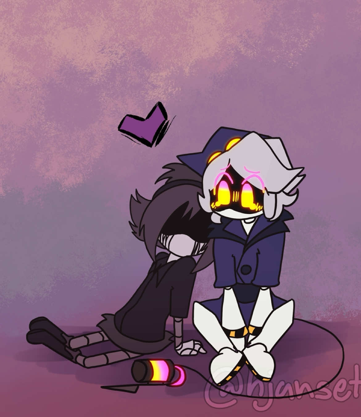 Have some fluff :3 AUq: MDpanicAU by CabdyAsbestos on Twitter   #art #murderdronesn #MDpanicAU #murderdronesuzidoorman #nuzi #murderdrone 