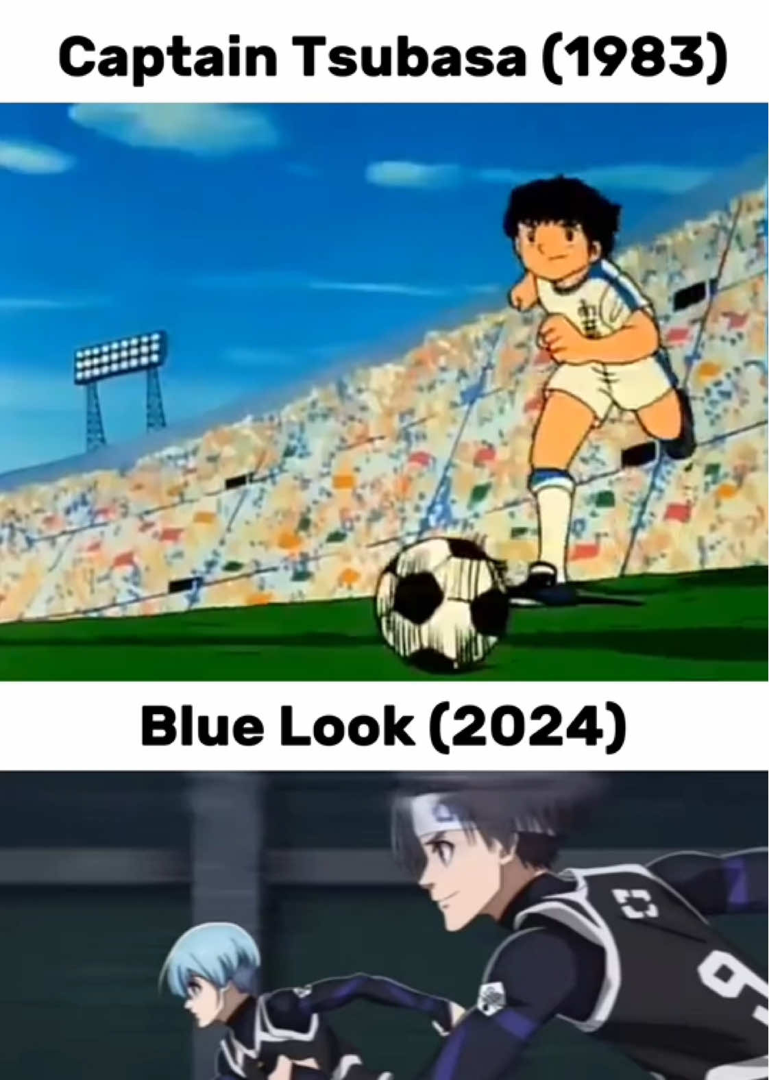 At least Captain Tsubasa has real movements 😭 #bluelook #season2 #badanimation #comparison #captaintsubasa #future #whatthehell #2024 #1983 #trend #fyp #real #help #sad #past #better 