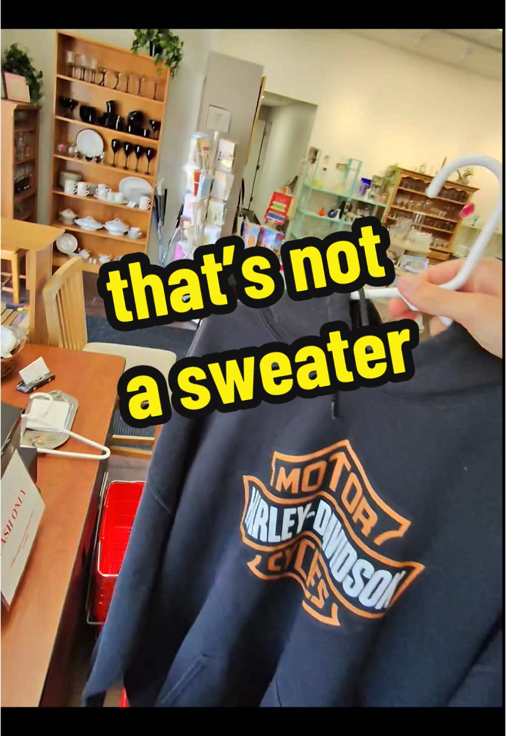 that’s not a sweatshirt it’s a sweater  can’t keep up with you yanks. #englishmaninnewyork #thrift #harley #newyork #thrifting 