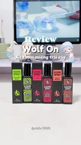 Xịt thơm miệng WOLF ON 3 mùi best seller luôn, tui đã dùng và thấy thơm, vị ngọt dịu thanh 🍉🌿🍑 #wolfon #kissingspray #xitthommieng #review #thơm #xuhuong #fyp #chichi2k 