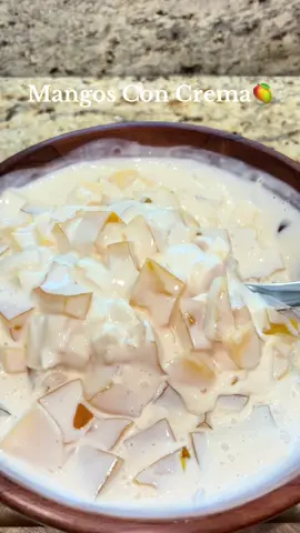 Mangos Con Crema🥭 #parati #postre #recetas #recetasfaciles #viral 