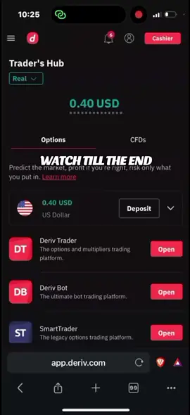 Flipping 0.40 dolllars to 1000 dolllars in One Hour Trading on deriv _ Binary Using deriv premium bot _ No loss . . #binaryoptions #binary #doreenwacuka #tradewithwacuka #CapCut #trending #fyp 
