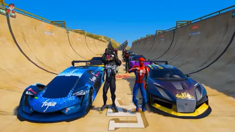 Superhero Spiderman superman  Car driving Avenger  #car  #spiderman #kids #superhero #superman #cardriving 