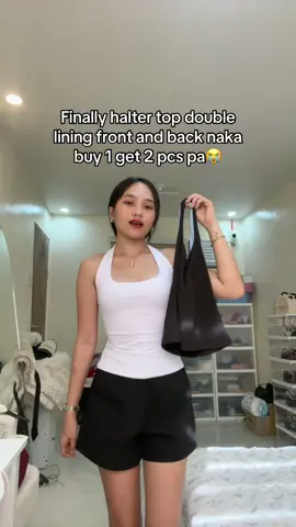 Buy 1 Get 1 pcs✨ halter double lining tops ₱169 nalang💯😘#halter #haltertop #doubleliningtop #doublelining #buy1take1 #womentops #topsforwomen #fypシ゚viral #trending 