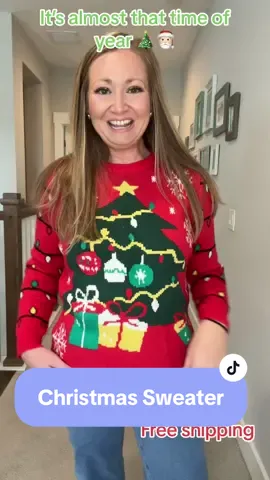 #creatorsearchinsights It is almost that time. Such a fun Christmas sweater. Grab one up to brighten up your holidays. #christmassweater #christmastiktok #sweater #christmas #tiktokshop #fashiontiktok #tiktokshopblackfriday 