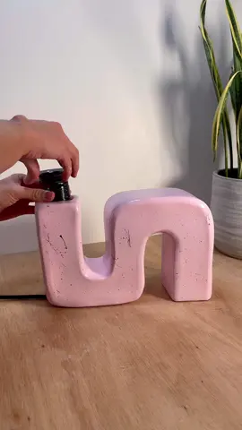 Cute homemade lamp 💡🙌🌸 #airdryclay #pottery #potterytiktok #crafts #aesthetics #girly #autumnvibes 