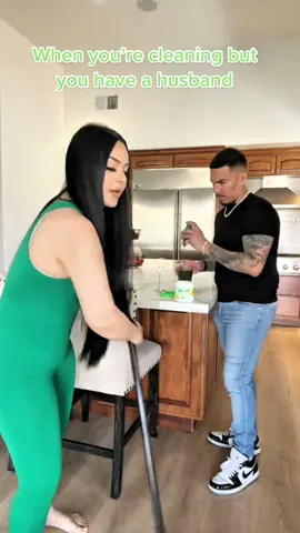 When you’re cleaning but you have a husband #funny #funnyprank #jumpscare #pranks #funnyvideos #couplecomedy #funnytiktok #familyprank #scaring #trending #viral #fyp