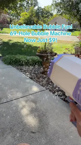 Get ready for endless fun with this 69-hole bubble machine, now on sale for only $9! Perfect for parties, photoshoots, and unforgettable moments! Grab yours today! #BubbleMachine #BubbleFun #SaleAlert #PartyEssentials #BubbleMachine #GiftIdeas #EcoFriendly #BackyardParty #BubblesForDays #LEDLights #FamilyFun 