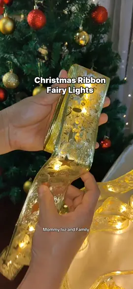 Christmas Ribbon Fairy Lights  For Christmas tree 😍🎄☃️ Christmas tree Decor 🥰 #christmasribbon #christmastreedecor #mommyivzandfamily 