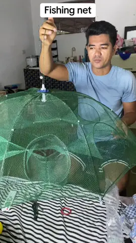 Portable Automatic umbrella type fishing net! #fishingnet 