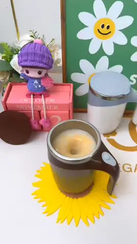 Automatic magnetic stir coffee cup. Electric stainless steel self-adjusting coffee cup.#Automatic mixing cup.#Life is a good helper.#TikTokShop 