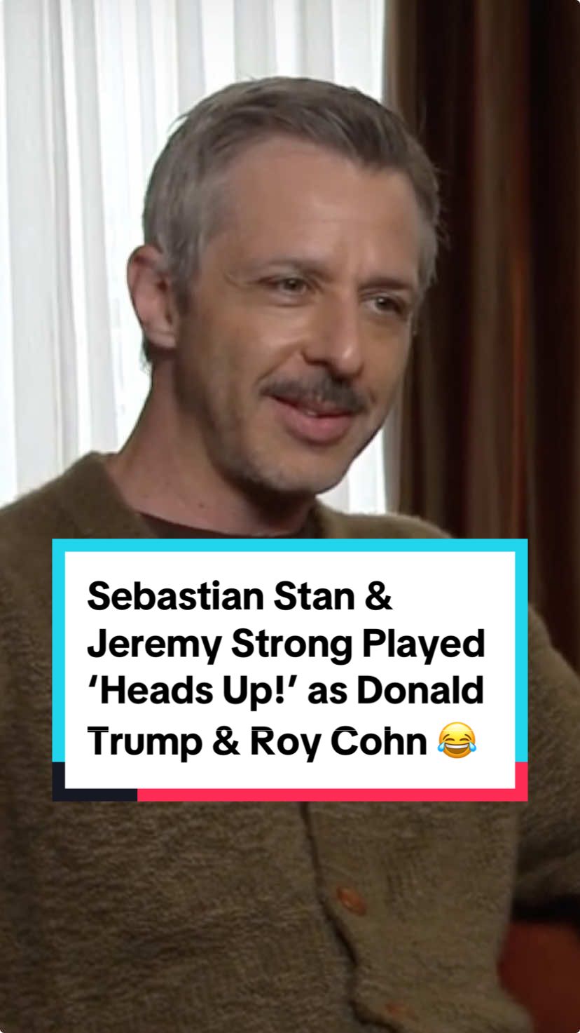 Sebastian Stan and Jeremy Strong on how they played 'Heads Up!' as Donald Trump and Roy Cohn in order to get into character for 'The Apprentice' 😯🤣 #sebastianstan #jeremystrong #theapprentice #donaldtrump #headsup #roycohn @The Apprentice Movie @studiocanaluk @Remy | Film/TV Interviews 🎬 