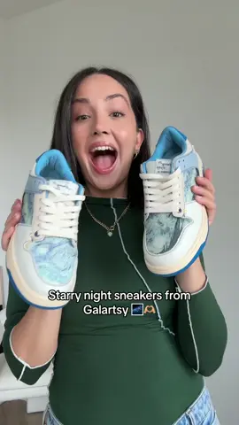 The most viral sneakers in 2024 💙🌌  #galartsy #art #artsy #artistic #outfit #OOTD #vangoghart #vangoghlove #vangoghalive #starrynight #starry #sneakers #fashion #artist #unboxing #haul #tryonhaul 