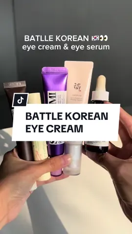 Kalau kamu kira-kira pilih yg mana nih? SOMEBYMI 0.1% retinol, niacinamide, txa . 3 powerful ingredients buat beneran menghempaskan dark circle dan kerutan halus di area mata km , menurut aku ini lmyn strong sih karena kadang kl pake ini bisa agak berasa perih perih dikit kl kulitnya lg sensitif BOJ kandungannya 10% ginseng & 2% retinal , dia fokusnya lebih ke mengurangi kerutan halus dan mengencangkan area mata , ini lebi gentle dan lebi aman buat yg sensitive skin SKIN1004 kl ini alternatif buat kalian yg gabisa pake retinol, krn dia pakenya bakuchiol. Eye cream ini bantu ngeboost produksi kolagen buat area undereye km yg tipis dan dia juga ada aplikatornya yg bantu untuk nge de-puff undereye km kl lg bengkak biar berasa jadi lebi fresh AXIS-Y selain skin1004 eye cream yg gentle juga ada dr axisy, kl axisy ini kandungannya vegan collagen, triple Hyaluronic Acid dan 5 peptide complex . dia tipenya gel cream jd ga bikin milia, dan aplikatornya metal jd adem bgt dan ada cooling sensation nya THE ORDINARU kandungannya 5% caffeine solution, bukan pakai retinol / retinal , buat kerutan / ngencengin area mata sih oke aja malah bagusan yg lain tapi buat ngilangin under eye gelap nya mantep bgt #eyecream #darkcircle #eyecreamfordarkcircle #eyeserum #koreanskincare #kbeauty #TikTokBeauty 