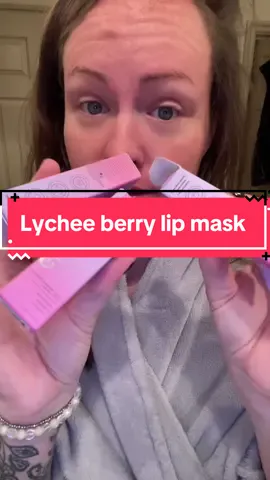 This lychee berry lip mask smells so good I want to eat it. It leaves my lips filling moisturize, not dried out. Get the pack of three keep one for yourself and give away the other two for Christmas. ##lipmask##lips##skincare##bedtimeroutine##stockingstuffers##tiktokshopblackfriday##tiktokshopcybermonday##christmastiktok##beauty