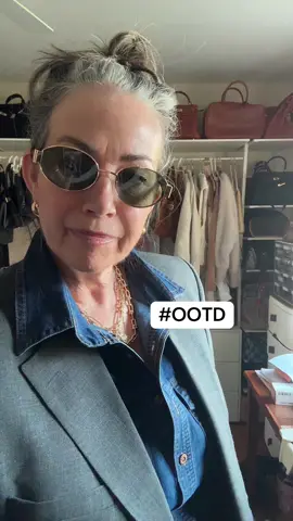 Monday meeting vibes  #OOTD #businesscasual #vintageblazer #vintagefashion #thrifted #thriftedfashion #denim #womensfashion #fashion 