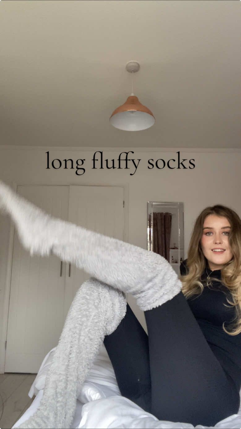 I have not taken these off all day IN LOVE 🫶🏻 #TikTokMadeMeBuyIt #fluffysocks #highknee #longfluffysocks