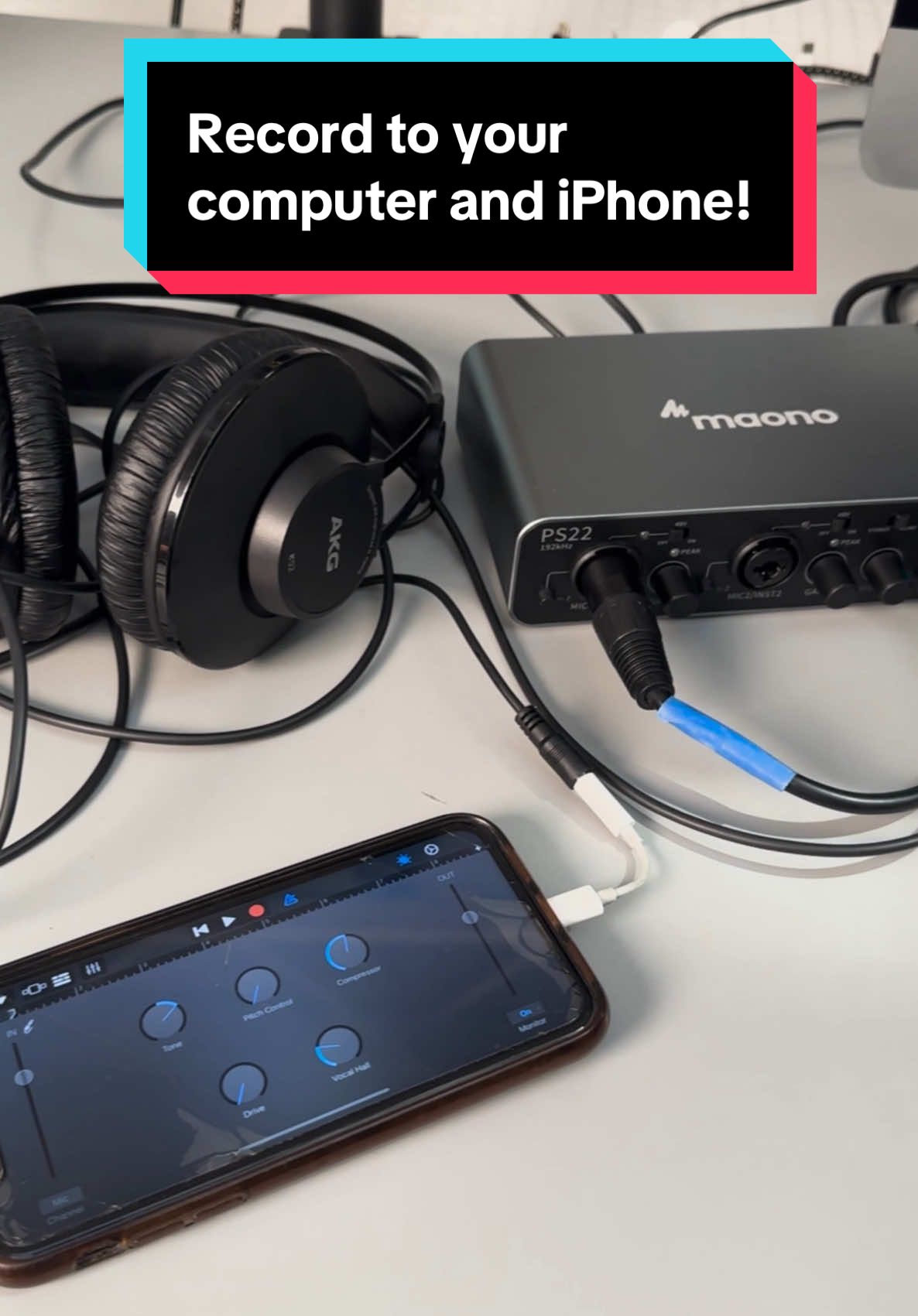 Have you ever wanted to record or stream to your computer and smartphone at the same time? You can do this easily with the Maono PS22 since it has multiple outputs. #iphonetips #maono #streamingsetup #recordingtips 