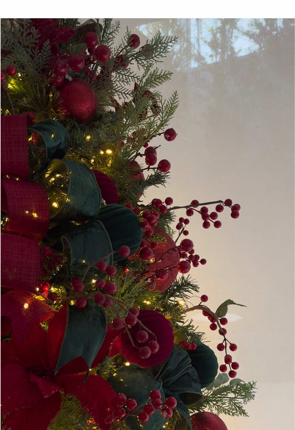 Uma decoração minimalista porém chique para o seu natal! A mistura do vermelho e verde, com texturas em veludo trazem sofisticação para a decoração! O uso dos berries dão um toque a mais para a árvore!! 🎄  #natal #natal2024 #arvoredenatal #alugueldearvoredenatal #guirlanda #guirlandadenatal #decoração #decoracaodenatal #christmas #christmas2024 #christmasdecor #insipiracaodenatal #navidad 