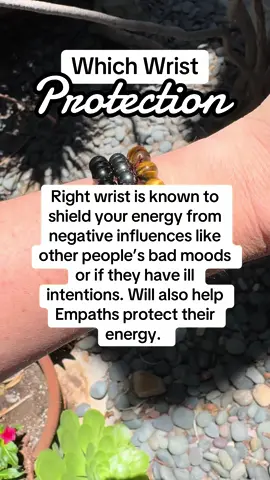 Right wrist is known to shield your energy from negative influences like other people’s bad moods or ill will towards you. Will also help Empaths protect their energy.  #emapths #shield #crystalbracelets 